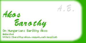 akos barothy business card